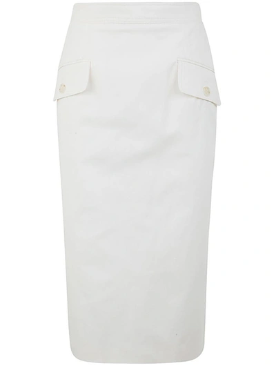 Shop Alberta Ferretti Stretch Gabardine Skirt Clothing In White
