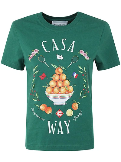 Shop Casablanca Home Way Printed Fitted T-shirt Clothing In Black