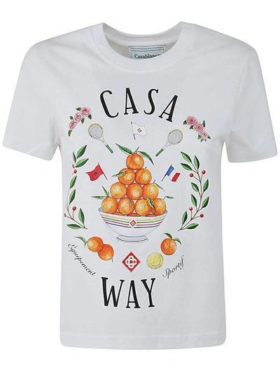 Shop Casablanca Home Way Printed Fitted T-shirt Clothing In White