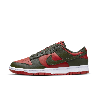 Shop Nike Men's Dunk Low Retro Shoes In Red