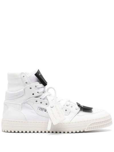 Shop Off-white 3.0 Off Court Leather Sneakers In White Black