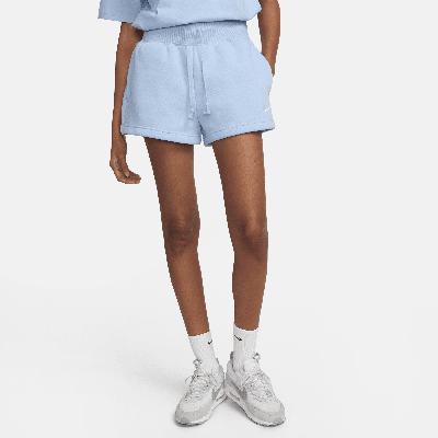 Shop Nike Women's  Sportswear Phoenix Fleece High-waisted Loose Shorts In Blue