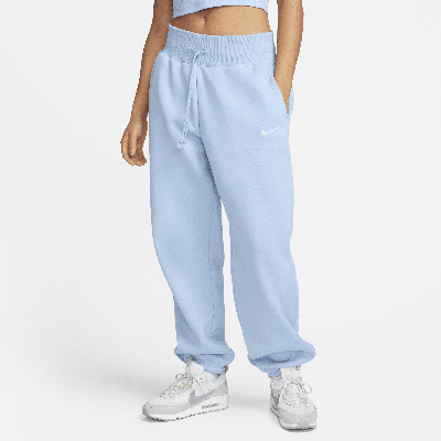 Shop Nike Women's  Sportswear Phoenix Fleece High-waisted Oversized Sweatpants In Blue
