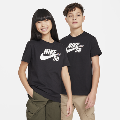 Shop Nike Sb Big Kids' T-shirt In Black
