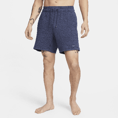 Shop Nike Men's  Yoga Dri-fit 7" Unlined Shorts In Blue