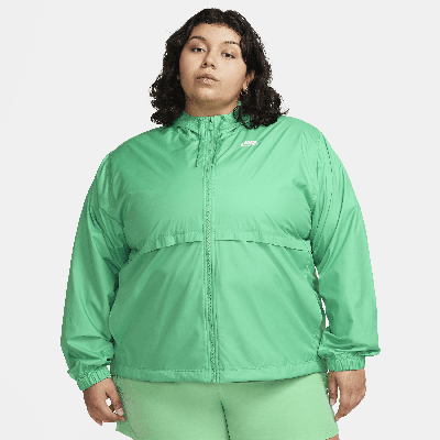 Shop Nike Women's  Sportswear Essential Repel Woven Jacket (plus Size) In Green