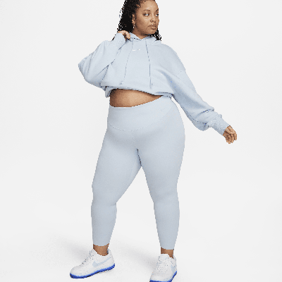 Shop Nike Women's Zenvy Gentle-support High-waisted 7/8 Leggings (plus Size) In Blue