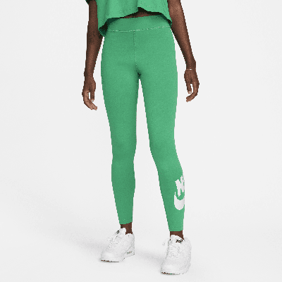 Shop Nike Women's  Sportswear Classics High-waisted Graphic Leggings In Green
