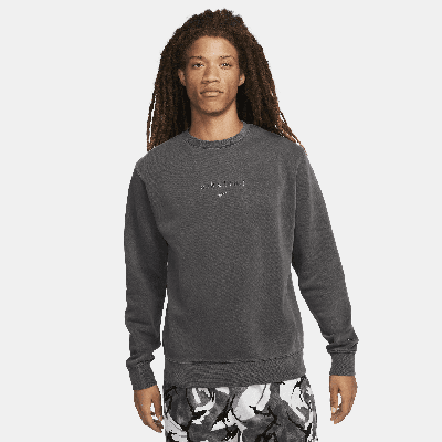 Shop Nike Men's  Sportswear Club Fleece Crew-neck Sweatshirt In Black