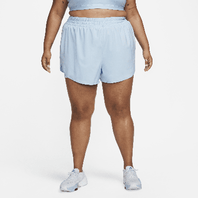 Shop Nike Women's Dri-fit One High-waisted 3" 2-in-1 Shorts (plus Size) In Blue