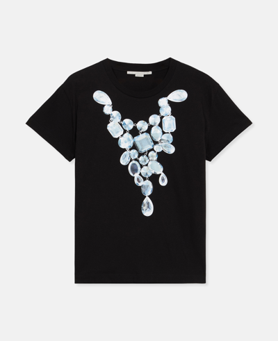 Shop Stella Mccartney Diamond Graphic Printed T-shirt In Midnight Black
