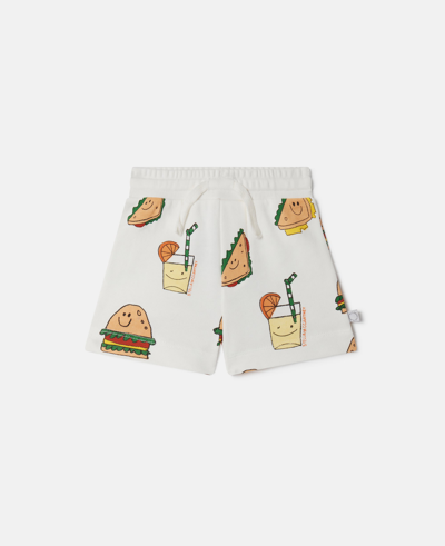 Shop Stella Mccartney Silly Sandwich Print Drawstring Shorts In White Multicolour