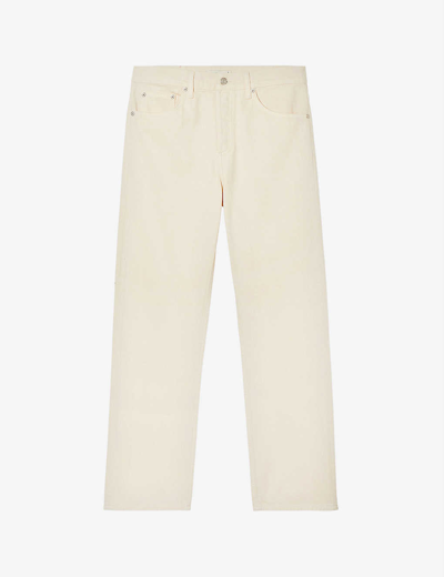 Shop Sandro Men's Naturels Straight-leg Cotton Jeans