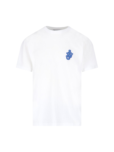 Shop Jw Anderson Crew-neck Logo T-shirt In White