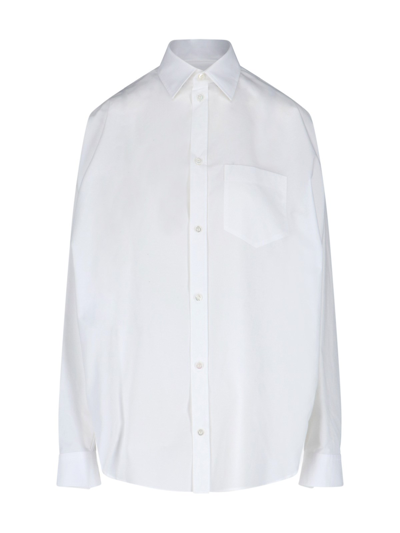 Shop Balenciaga Back Logo Shirt In White