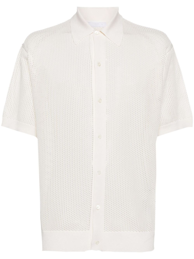 Shop Prada Polo Neck Cardigan In White