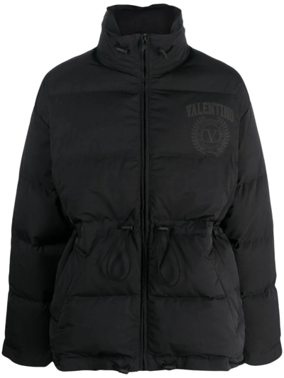 Shop Valentino `maison ` Padded Jacket In Black