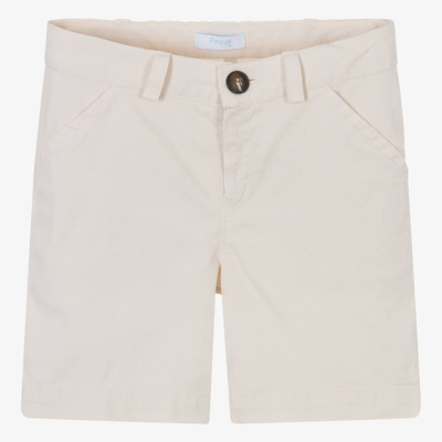 Shop Foque Boys Dark Ivory Cotton Shorts