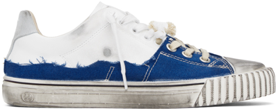 Shop Maison Margiela Blue & White New Evolution Sneakers In H9386 Blue/white
