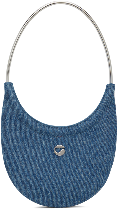 Shop Coperni Blue Denim Ring Swipe Bag In Washed Blue