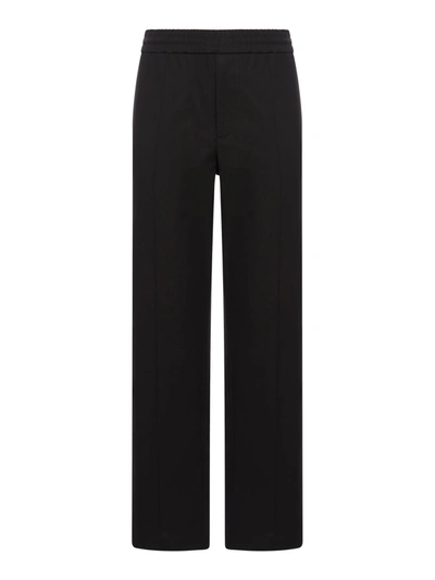 Shop Valentino Black Pants With Metallic Logo