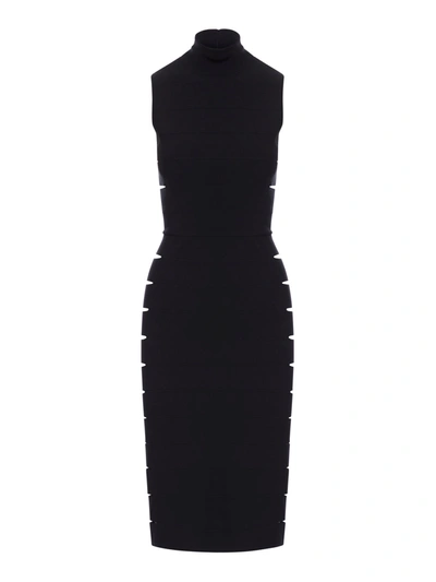Shop Alaïa Knit Banded Dress In Black
