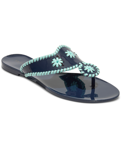 Shop Jack Rogers Women's Jacks Jelly Flat Sandals In Midnight,turquoise