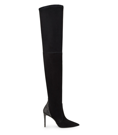 Stuart Weitzman , Ultrastuart 100 Stretch Boot, Last Chance, Black, Stretch Nappa In Black & Graphite
