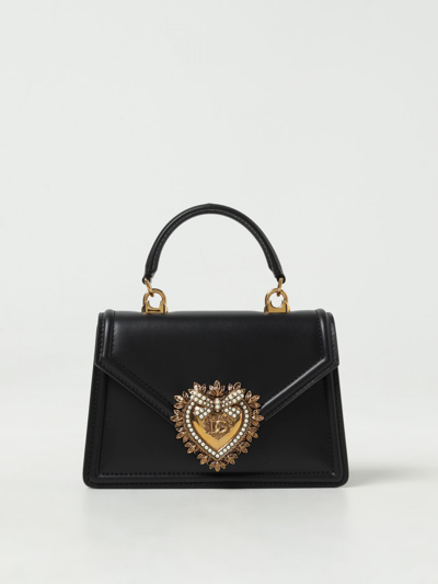 Dolce & Gabbana Devotion Small Leather Bag In Black