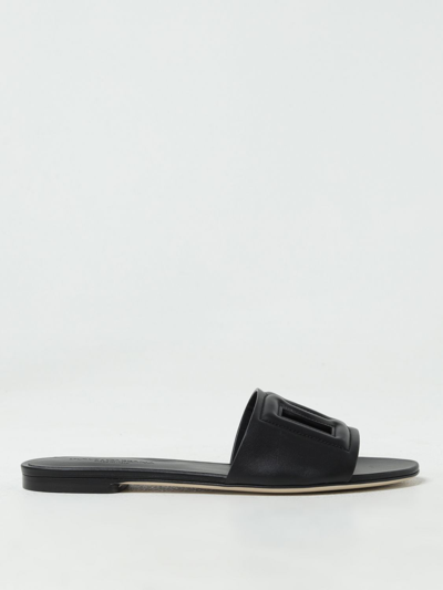 Shop Dolce & Gabbana Flat Sandals  Woman Color Black