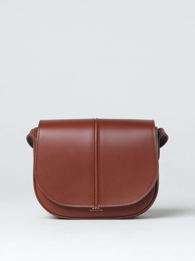 Shop Apc A. P.c. Betty Bag In Leather With Logo In Brown