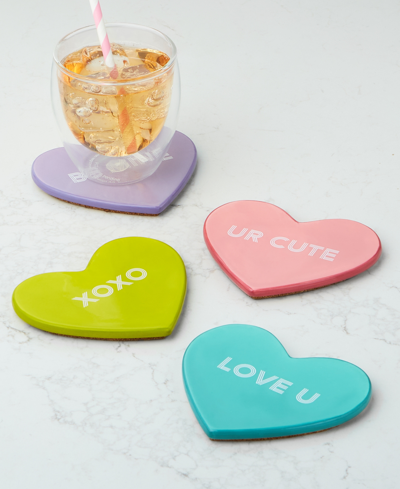 Shop The Cellar Valentine's Day Heart Coasters, Set Of 4, Created For Macy's In  Valentines Day Heart Coasters