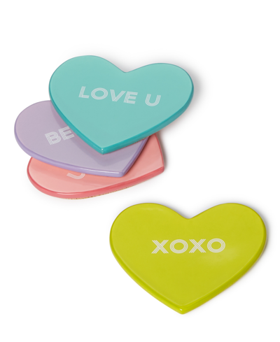 Shop The Cellar Valentine's Day Heart Coasters, Set Of 4, Created For Macy's In  Valentines Day Heart Coasters