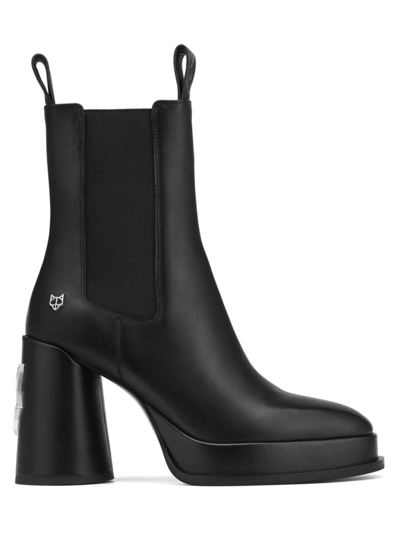 Shop Naked Wolfe Women's Cute Leather Boots In Black Leather