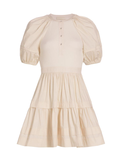 Shop Ulla Johnson Women's Amelia Puff-sleeve Minidress In Ivory