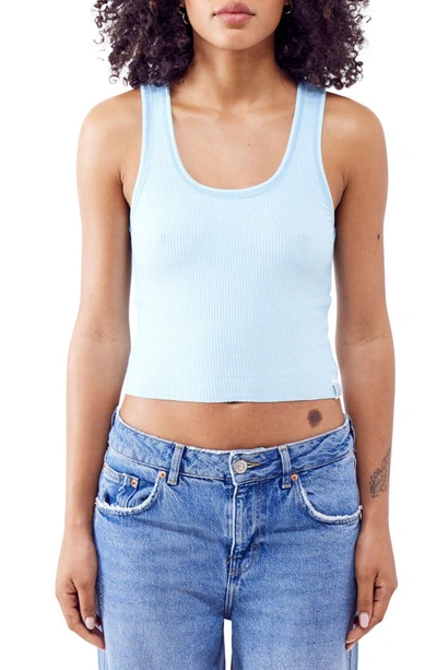 Shop Bdg Urban Outfitters Everyday Scoop Neck Rib Tank In Washed Blue