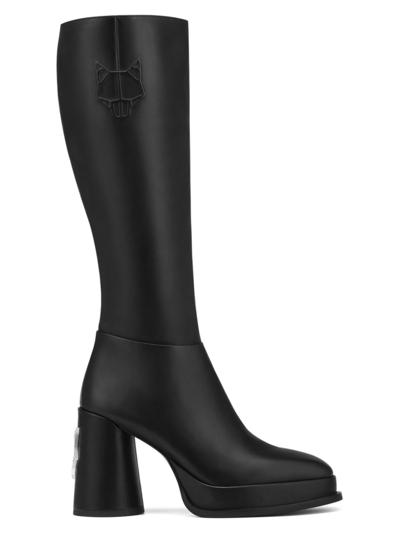 Shop Naked Wolfe Women's Crazy Leather Boots In Black Leather