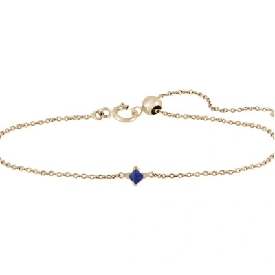 Shop Metier Sapphire Princess Gemstone Adjustable Bracelet In Yellow
