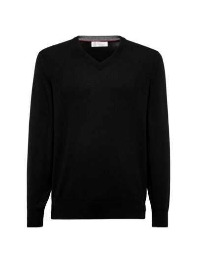 Shop Brunello Cucinelli Men's Cashmere Sweater In Black