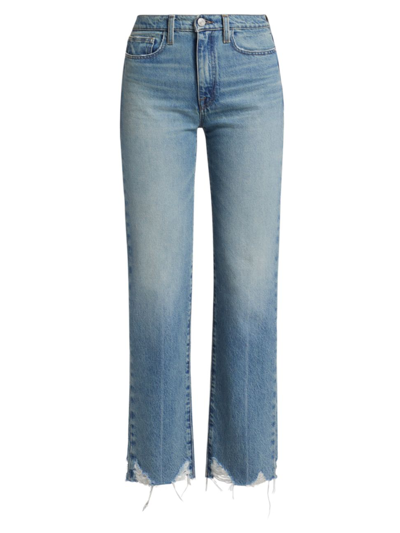 Shop Frame Women's Le Jane Straight-leg Ankle Jeans In Varsity Blues Modern Chew