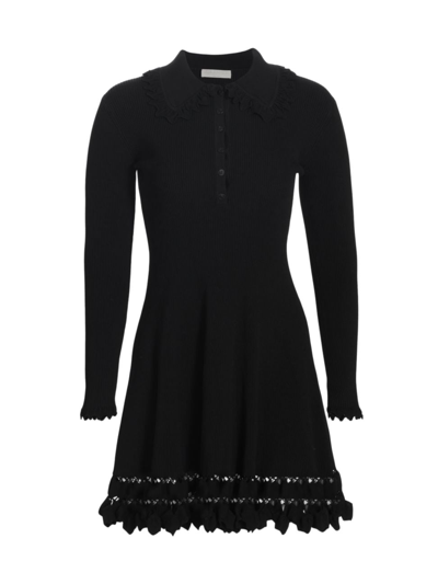 Shop Ulla Johnson Women's Cybil Rib-knit Minidress In Noir