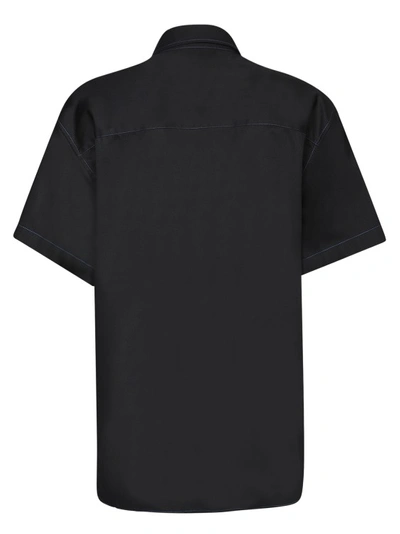 Shop Msgm Cotton-blend Shirt In Black