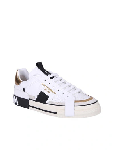 Shop Dolce & Gabbana Leather Sneakers In White