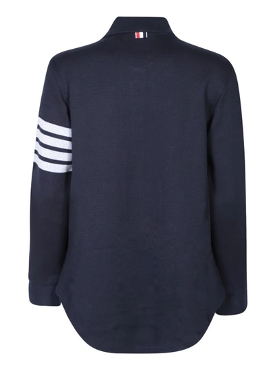Shop Thom Browne Double-face Knit Shirt In Blue