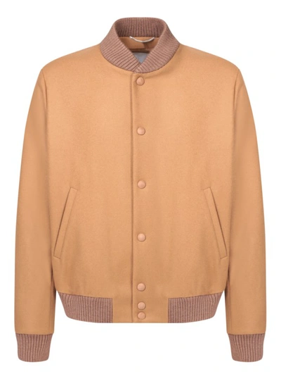 Shop Pt Torino Wool-blend Bomber Jacket In Orange