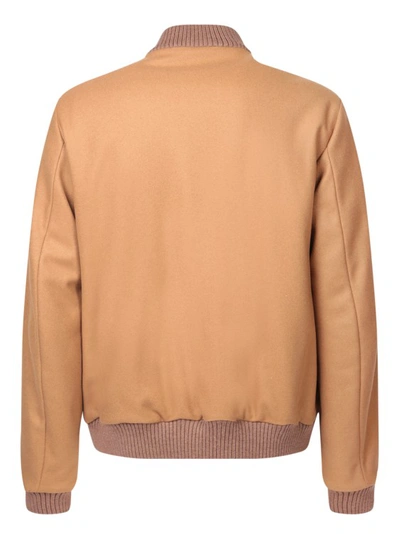 Shop Pt Torino Wool-blend Bomber Jacket In Orange
