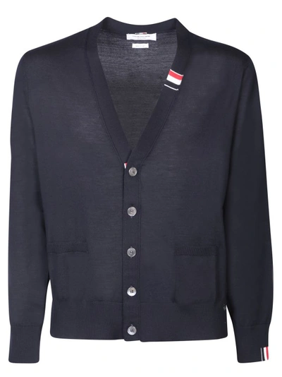 Shop Thom Browne Relaxed Fit Cardigan In Blue