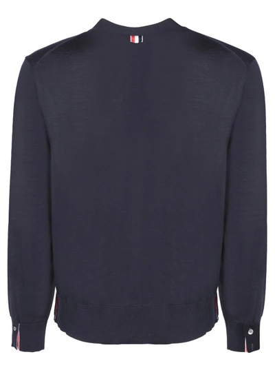 Shop Thom Browne Relaxed Fit Cardigan In Blue