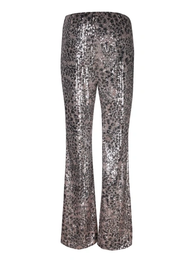 Shop Liu •jo Sequin-embellished Straight-leg Trousers In Grey