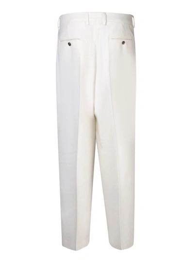 Shop Ami Alexandre Mattiussi Wool Trousers In White